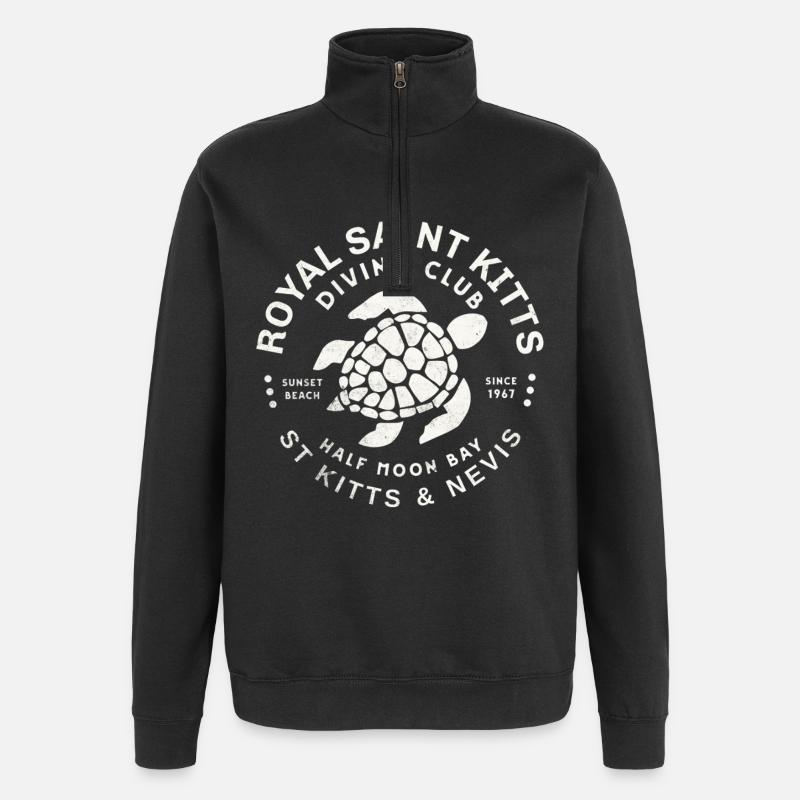 Saint Kitts Turtle Club Crest - Sweat à zip 1/4 - noir