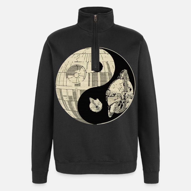 Duel spatial galactique Yin Yang - Sweat à zip 1/4 - noir