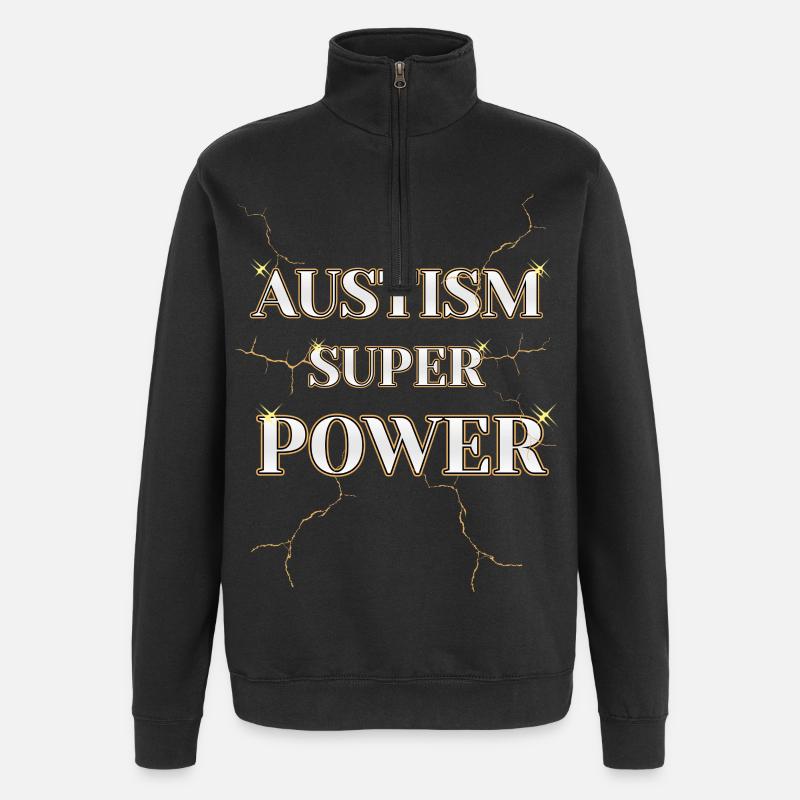 AUSTIM SUPER POWER MODERNES DESIGN - Quarter-Zip-Sweatshirt - Schwarz