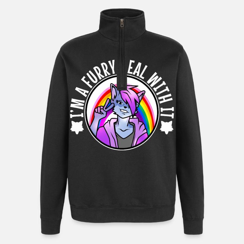 Je suis un plâtre avec ça - Sweat à zip 1/4 - noir