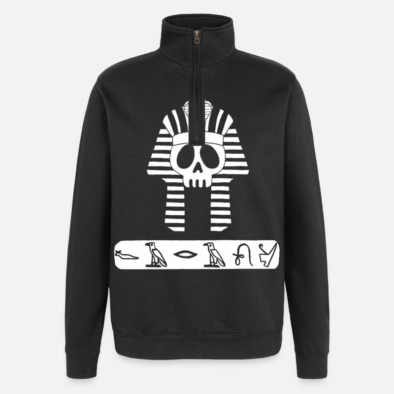 Crâne du pharaon blanc - Sweat à zip 1/4 - noir
