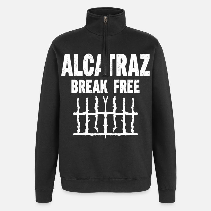Alcatraz Break Free Prison Humour - Sweat à zip 1/4 - noir
