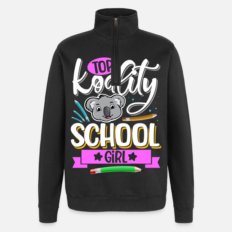 Top Koality Écolière - Sweat à zip 1/4 - noir