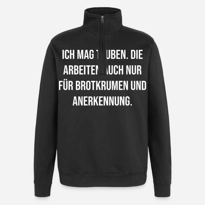 Doves Saying Breadcrumbs Recognition - Quarter-Zip Sweatshirt - black