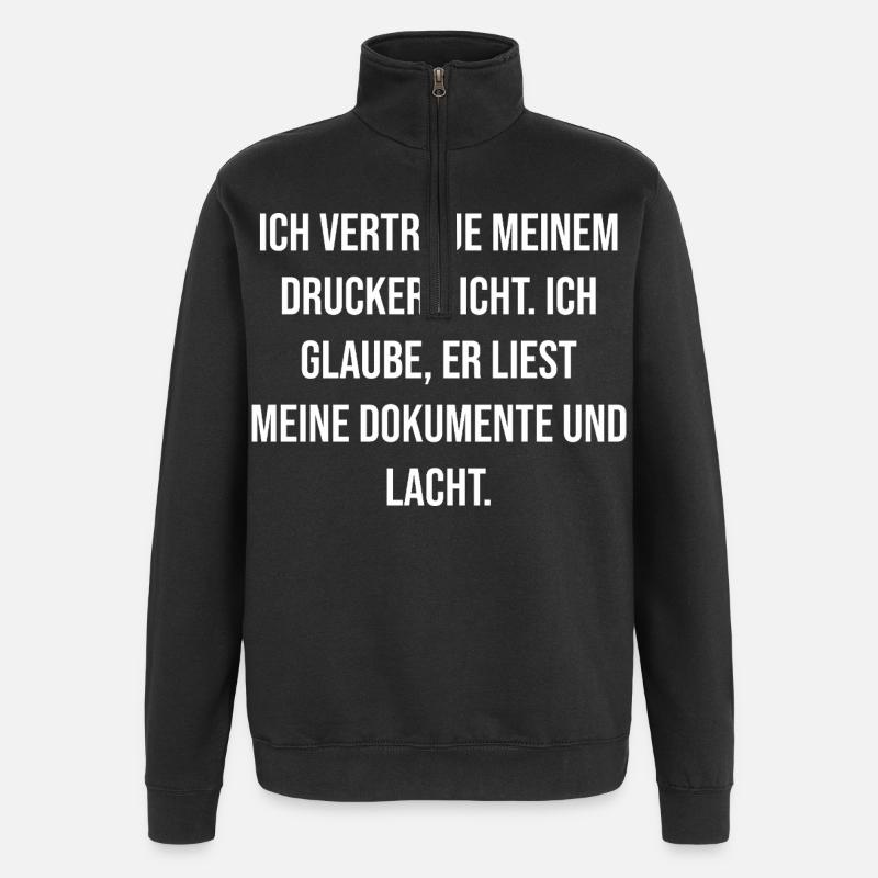 Printer's joke – document joke - Quarter-Zip Sweatshirt - black