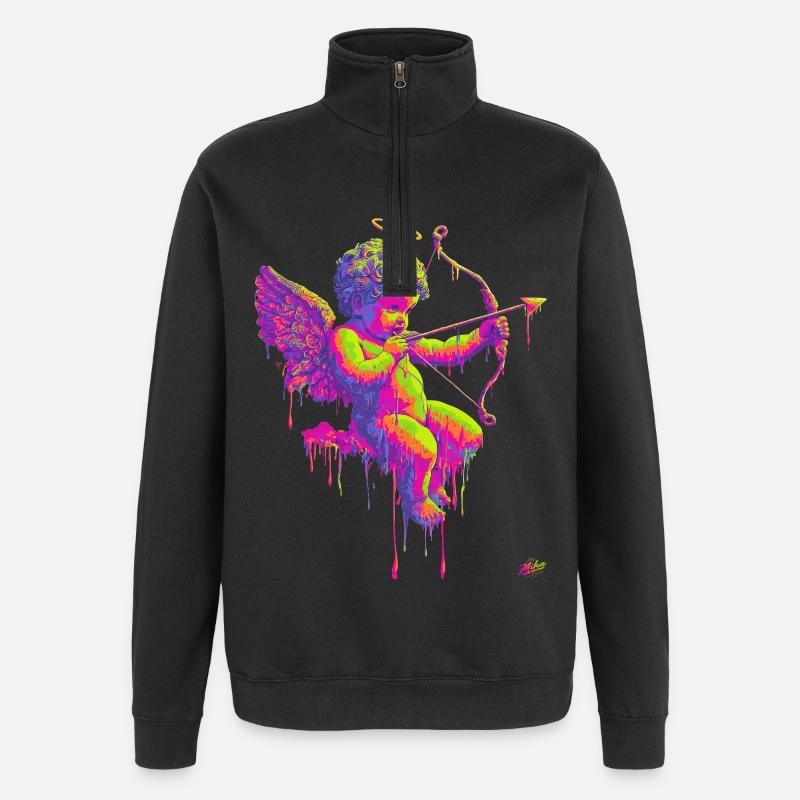 #NEon Cupidon - Sweat à zip 1/4 - noir