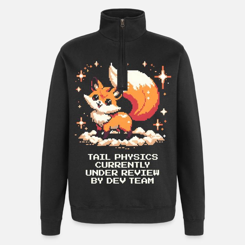 Schwanzphysik wird geprüft | Fuchs, Dev-Team - Quarter-Zip-Sweatshirt - Schwarz
