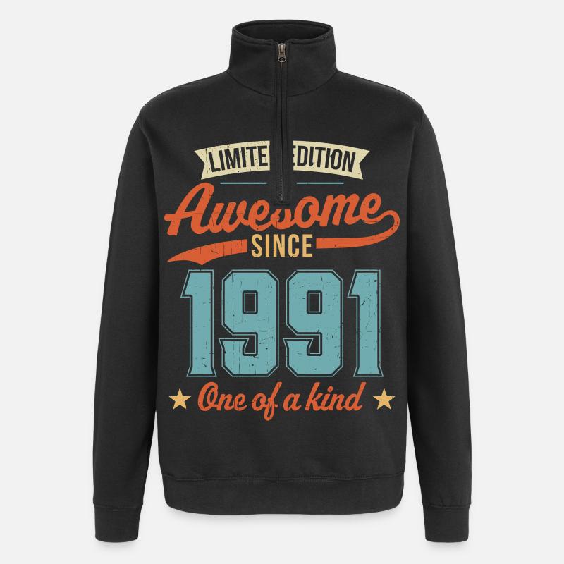Awesome Since 1991 - Quarter-Zip Sweatshirt - black