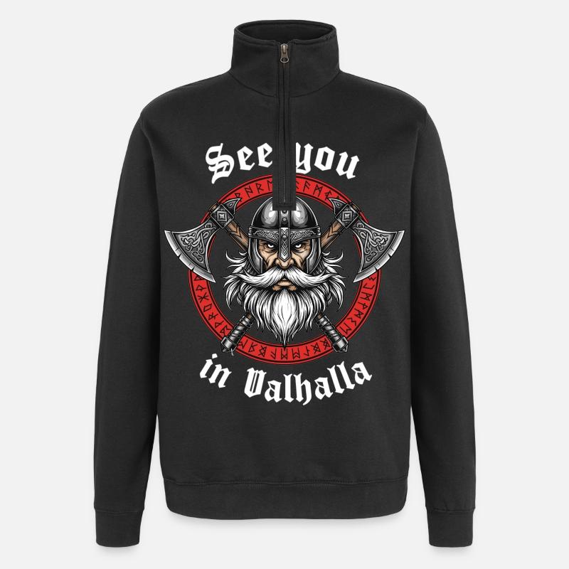 Valhalla Viking Warrior - Quarter-Zip Sweatshirt - black