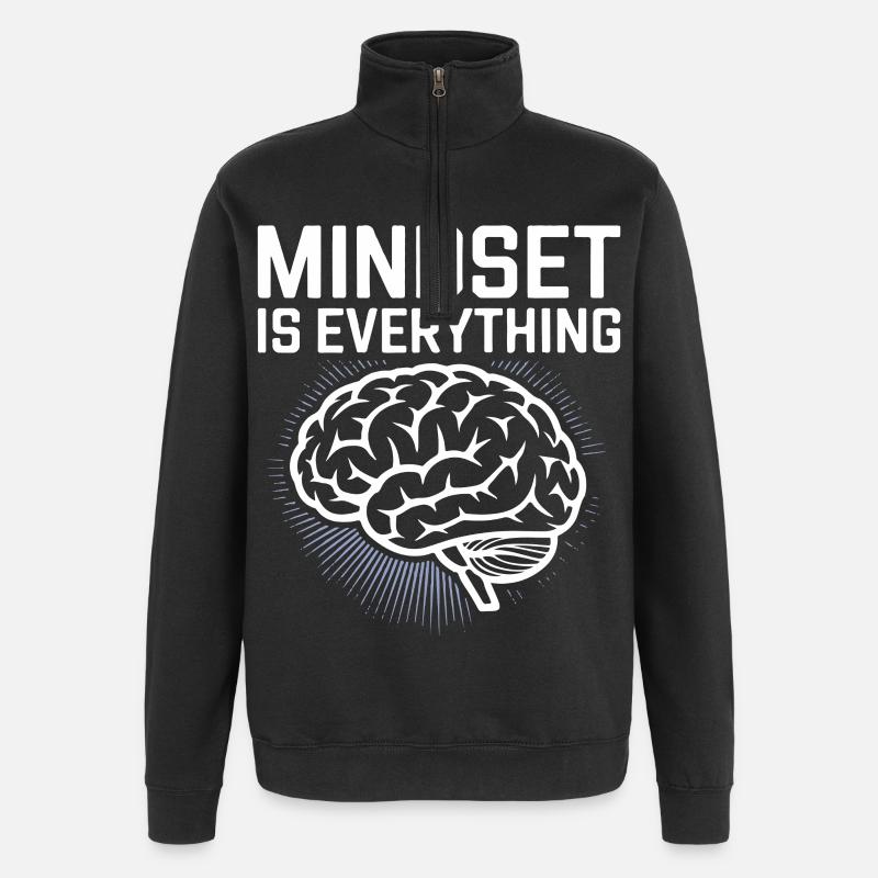 Mindset is everything - Quarter-Zip Sweatshirt - black