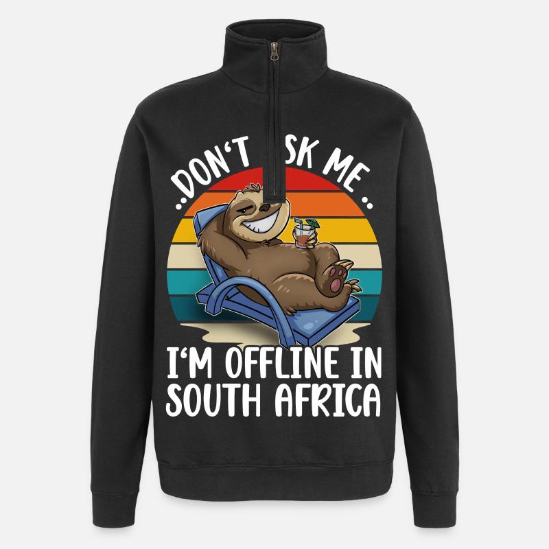 Vacances Afrique du Sud - Sweat à zip 1/4 - noir
