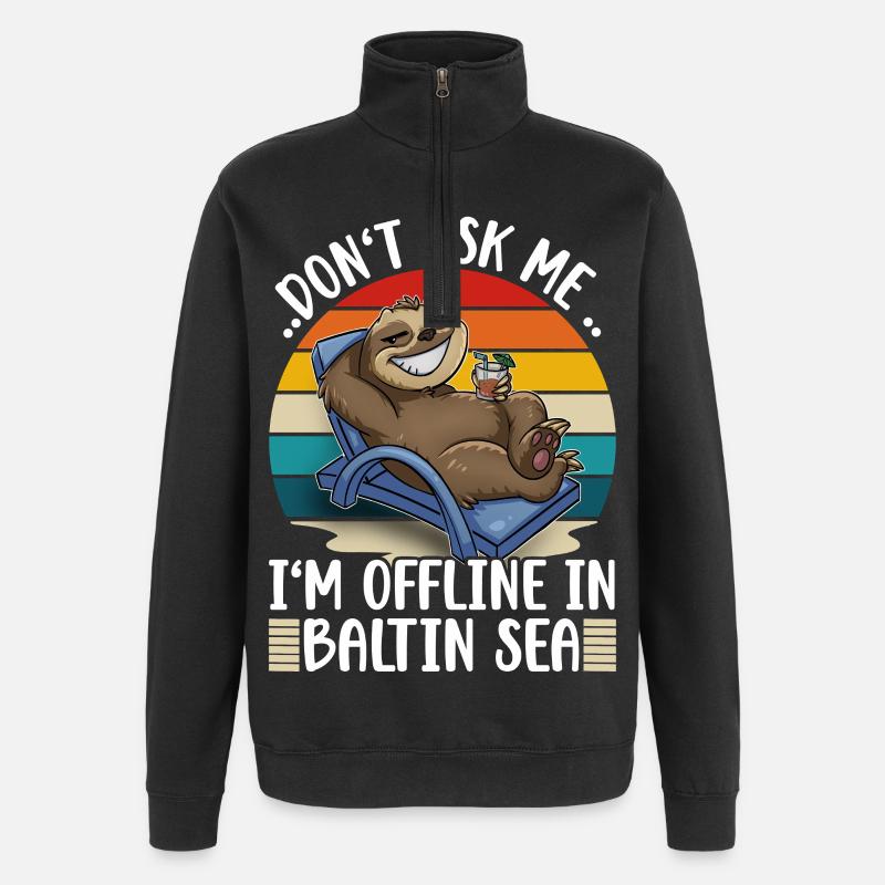 Ostsee Urlaub  - Quarter-Zip-Sweatshirt - Schwarz