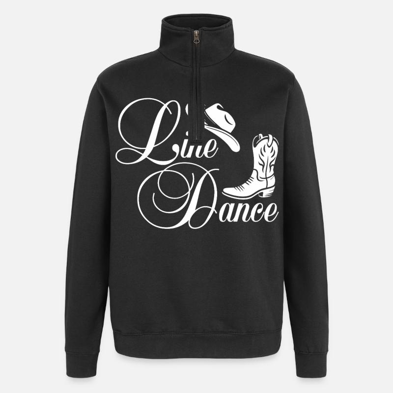Line Dance Western Script - Quarter-Zip-Sweatshirt - Schwarz