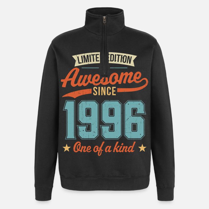 Genial seit 1996 - Quarter-Zip-Sweatshirt - Schwarz