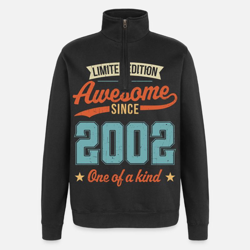 Genial seit 2002 - Quarter-Zip-Sweatshirt - Schwarz