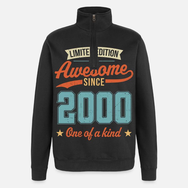 Awesome Since 2000 - Quarter-Zip Sweatshirt - black