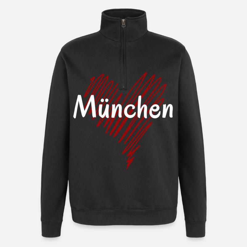 I love Munich, Munich Germany - Quarter-Zip Sweatshirt - black