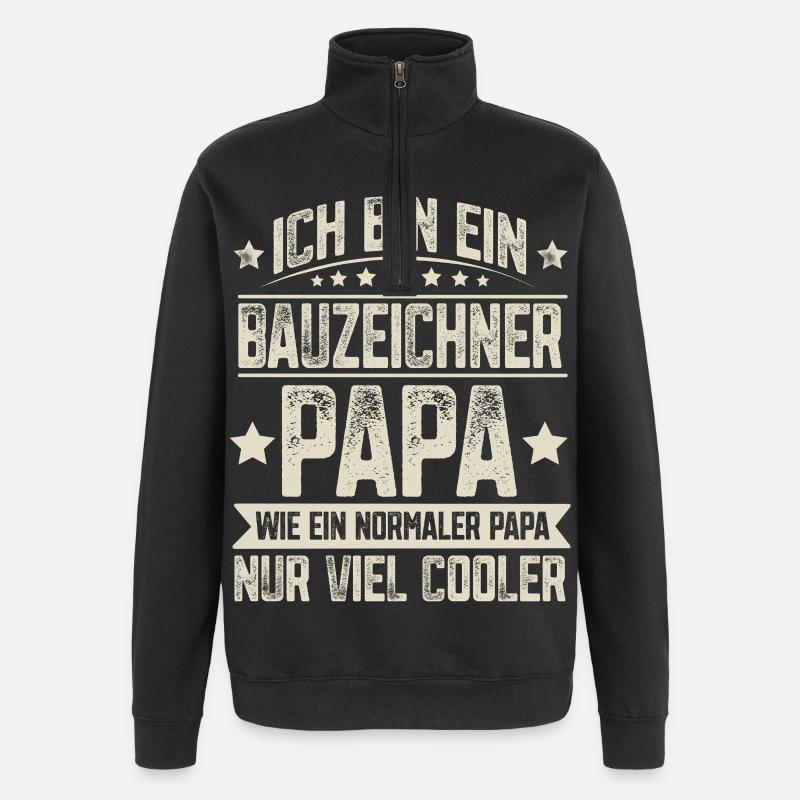 Dessinateur Papa - Sweat à zip 1/4 - noir