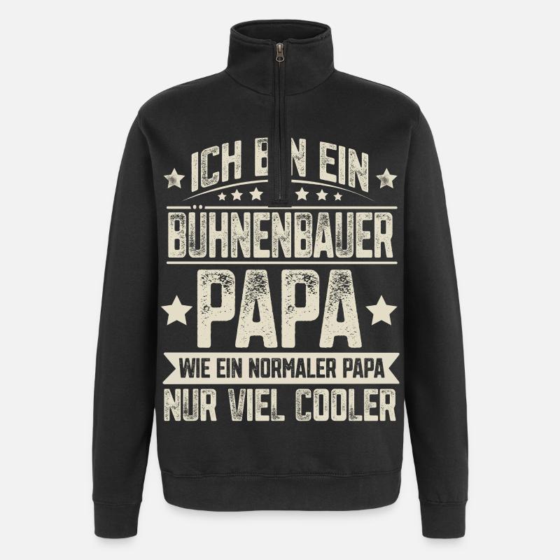 Bâtisseur de scène Papa - Sweat à zip 1/4 - noir