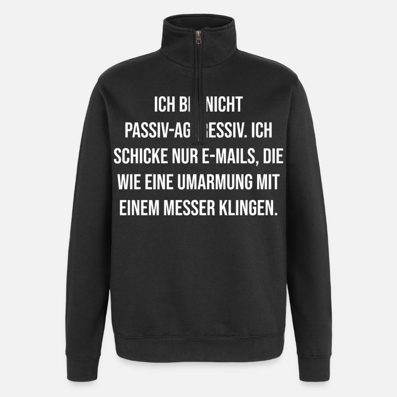 Schneidende E-Mail Umarmung - Quarter-Zip-Sweatshirt - Schwarz