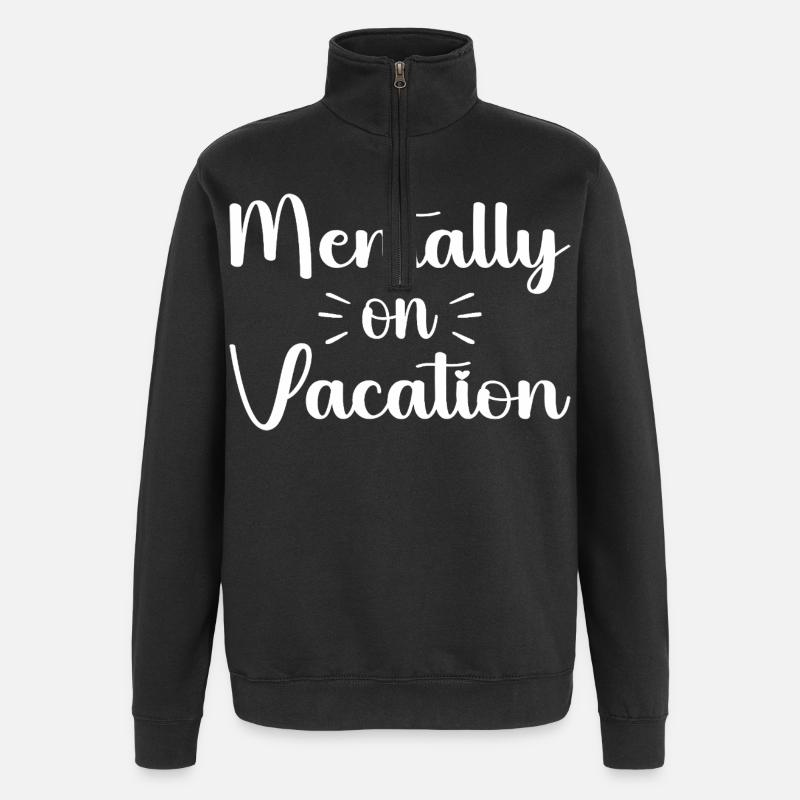 Mentally on vacattion - Sweat à zip 1/4 - noir