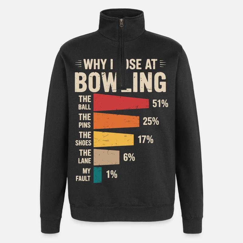 Bowling - Sweat à zip 1/4 - noir