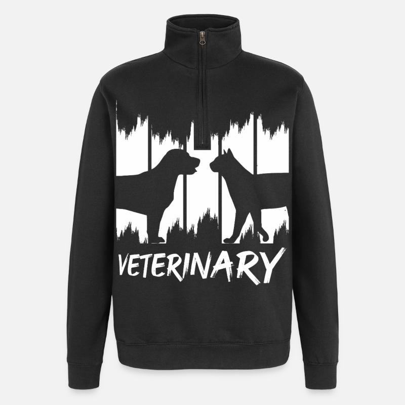 Lustiger Tierarzt - Quarter-Zip-Sweatshirt - Schwarz