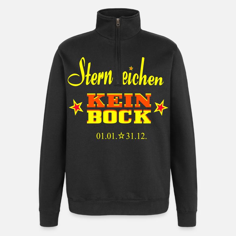 Sternzeichen - Kein Bock - - Quarter-Zip-Sweatshirt - Schwarz