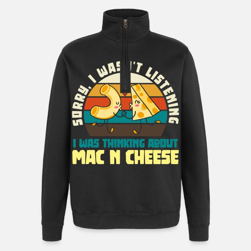 Mac and Cheese Amour Couple Rétro - Sweat à zip 1/4 - noir