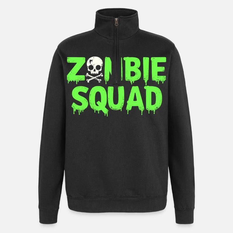 Zombie Squad – Gruseliges Halloween -Team - Quarter-Zip-Sweatshirt - Schwarz