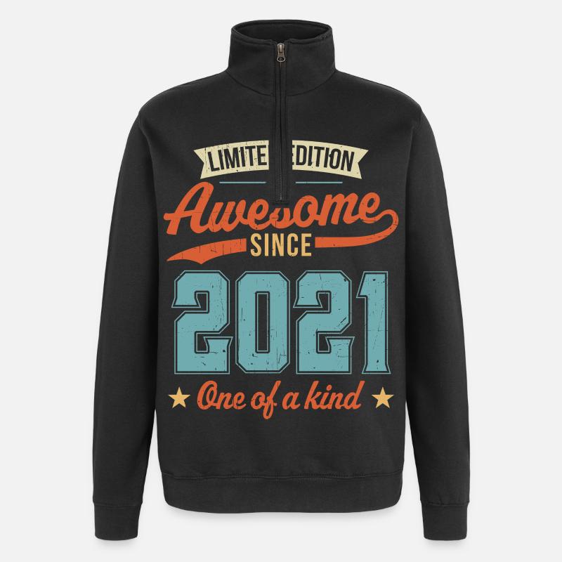 Awesome Since 2021 - Quarter-Zip Sweatshirt - black