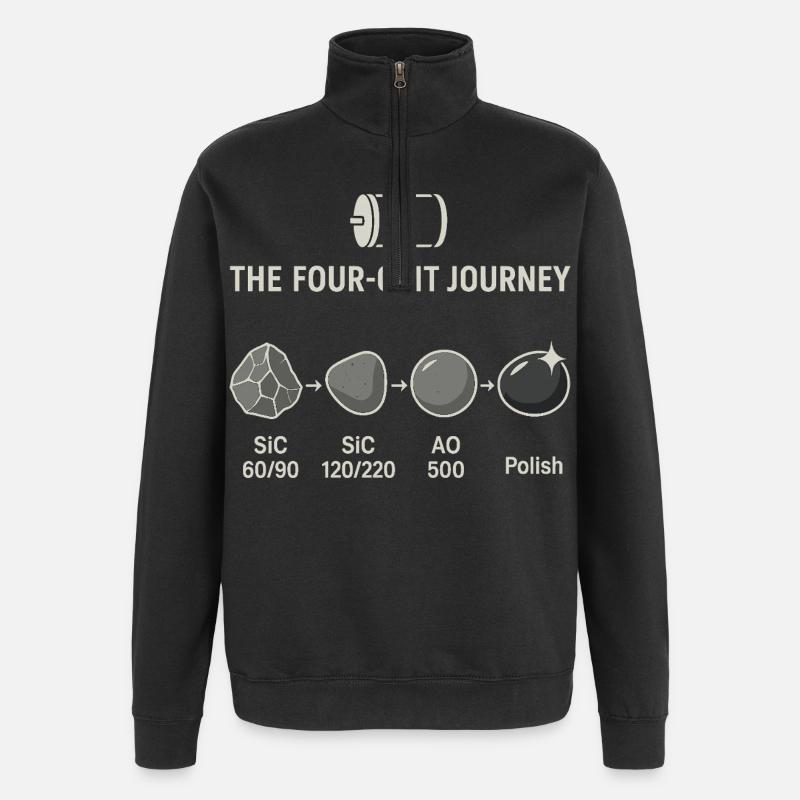 The four-step grinding process - Quarter-Zip Sweatshirt - black