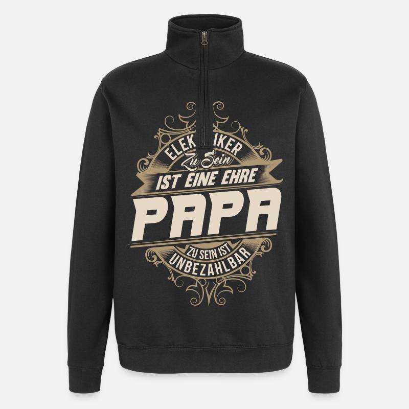 Elektriker Papa - Quarter-Zip-Sweatshirt - Schwarz