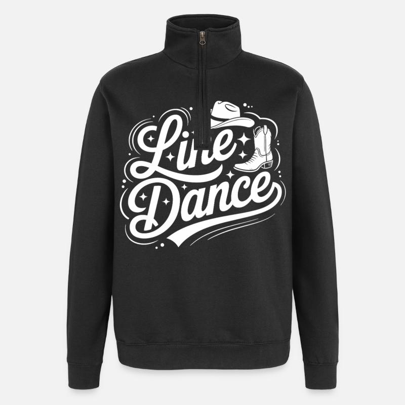 Line Dance Silhouette Schriftzug - Quarter-Zip-Sweatshirt - Schwarz