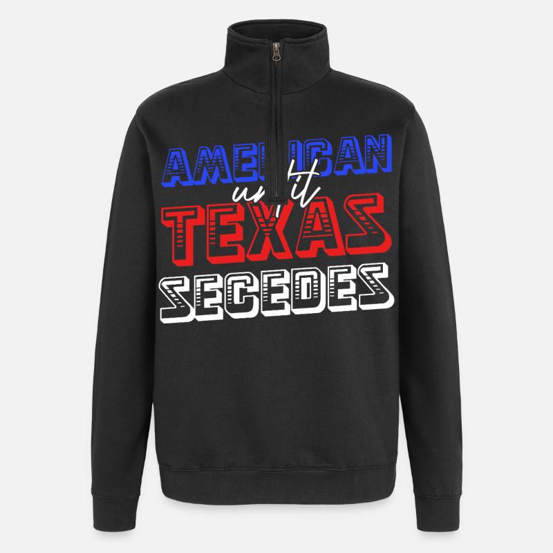 American Until Texas Secedes - Quarter-Zip-Sweatshirt - Schwarz