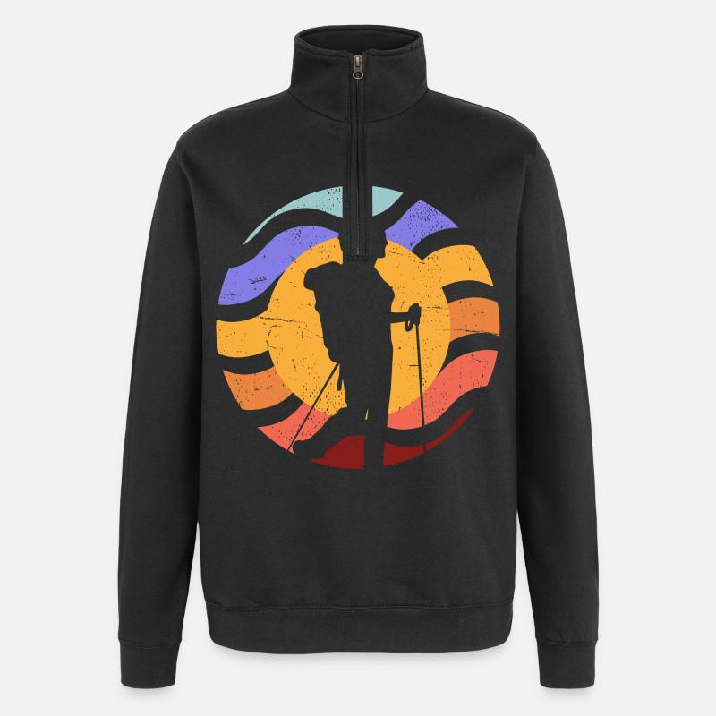 Sonnenpfad Kamera Silhouette - Quarter-Zip-Sweatshirt - Schwarz