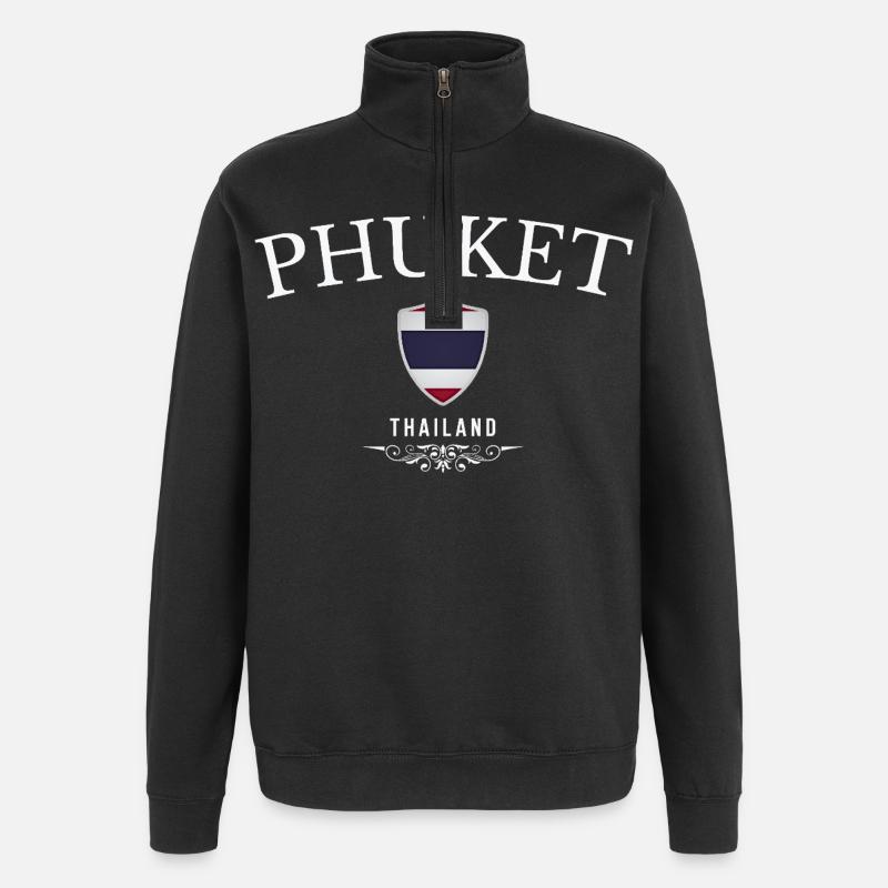 Phuket Thaïlande, souvenir de Phuket - Sweat à zip 1/4 - noir