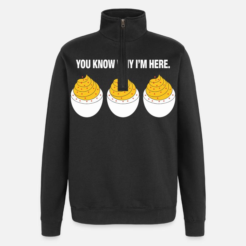 stuffed eggs - Quarter-Zip Sweatshirt - black