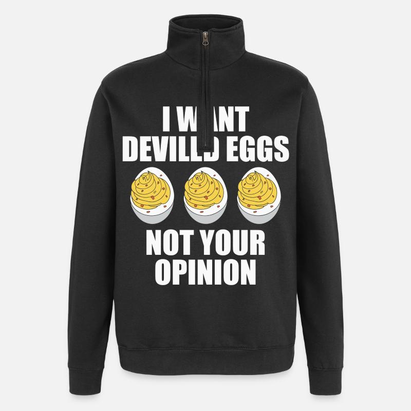 stuffed eggs - Quarter-Zip Sweatshirt - black