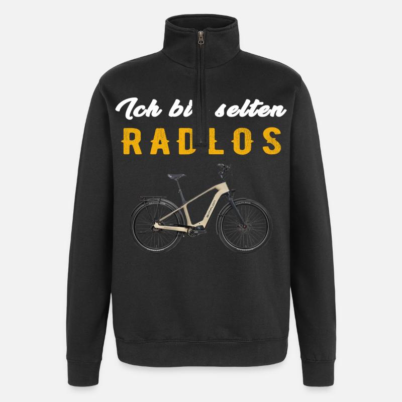 Radlos E-Bike Kontrast - Quarter-Zip-Sweatshirt - Schwarz