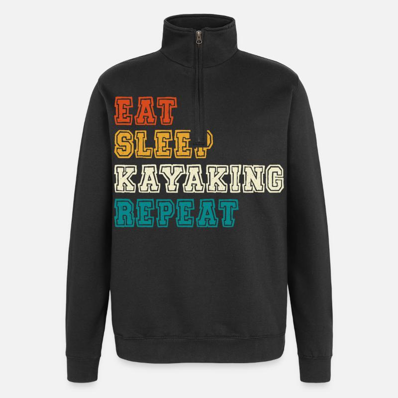 Manger dormir Kayak Répéter - Sweat à zip 1/4 - noir