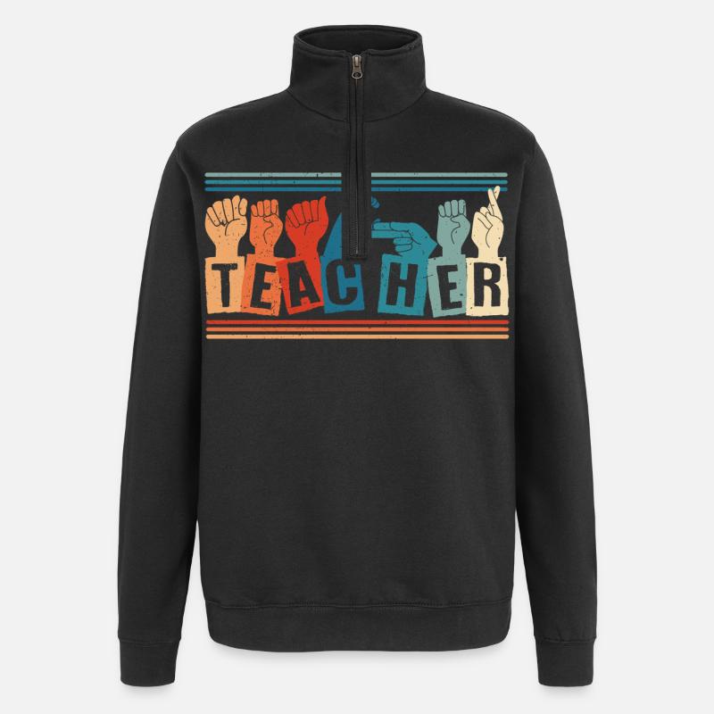 Interprète en langue des signes ASL - Sweat à zip 1/4 - noir