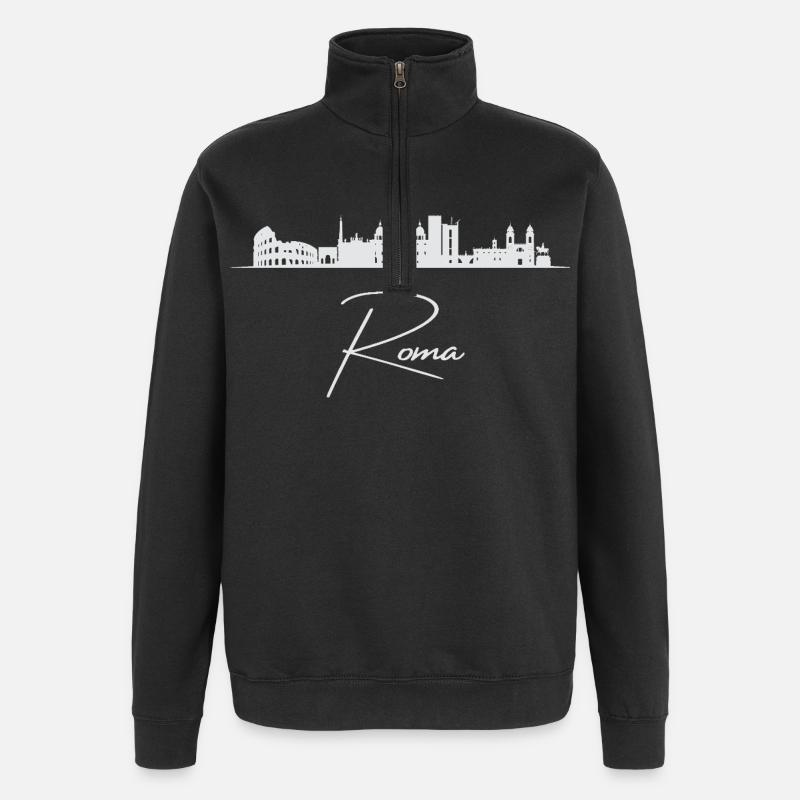 Rom Skyline, Rom Italien - Quarter-Zip-Sweatshirt - Schwarz