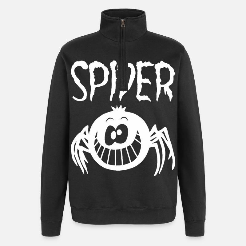 Lustige schwarze Spinne - Quarter-Zip-Sweatshirt - Schwarz