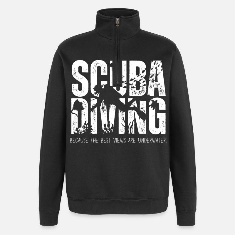 Tauchen Unterwasseransichten - Quarter-Zip-Sweatshirt - Schwarz