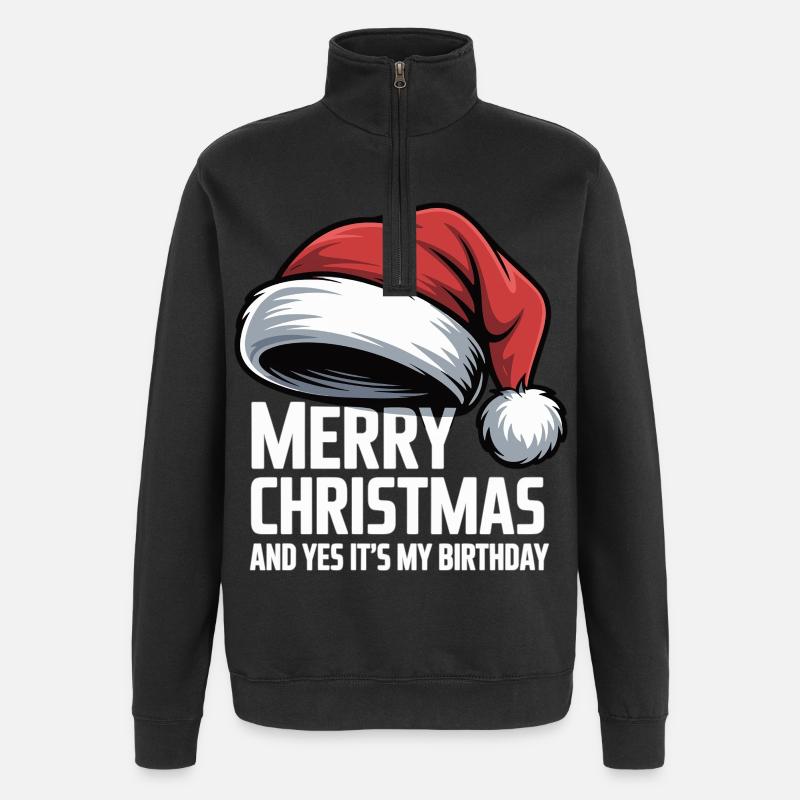 Idée cadeau d’anniversaire de Noël - Sweat à zip 1/4 - noir