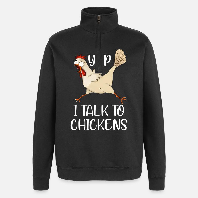 I Talk to Chicken - Quarter-Zip Sweatshirt - black