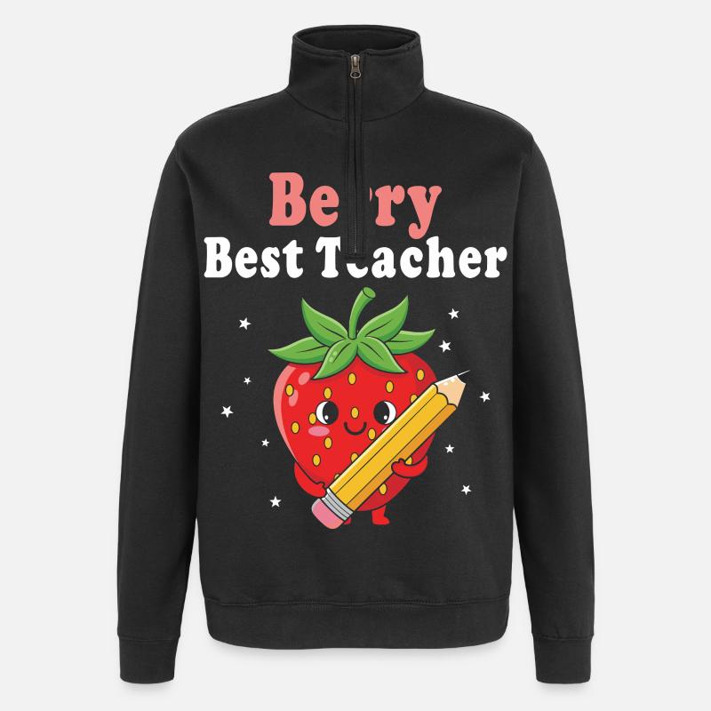 Berry Bester Lehrer Grundschullehrer - Quarter-Zip-Sweatshirt - Schwarz