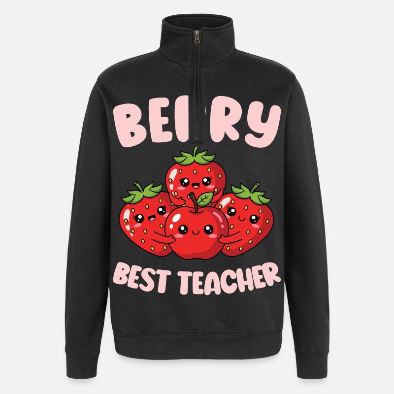 Berry Best Teacher Elementary Teacher - Quarter-Zip Sweatshirt - black