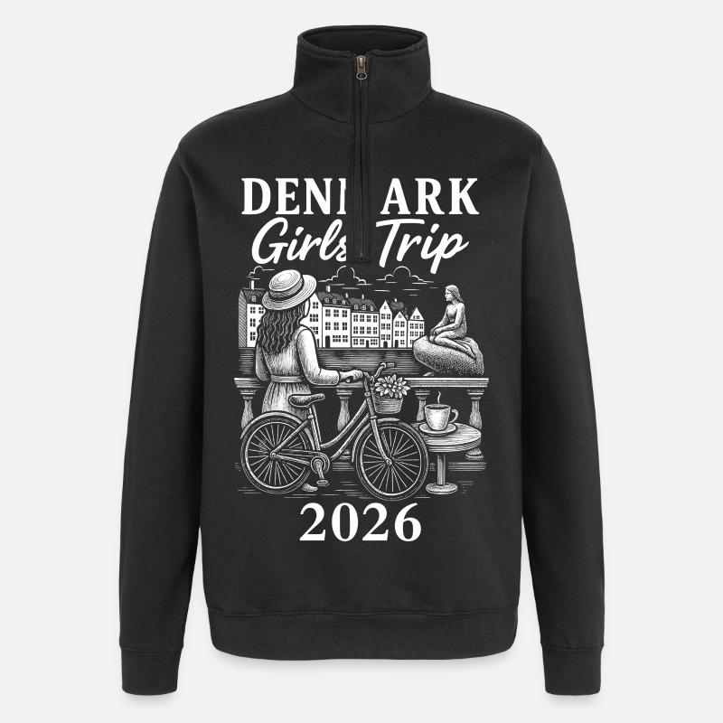 Dänemark Mädelsreise 2026 - Quarter-Zip-Sweatshirt - Schwarz